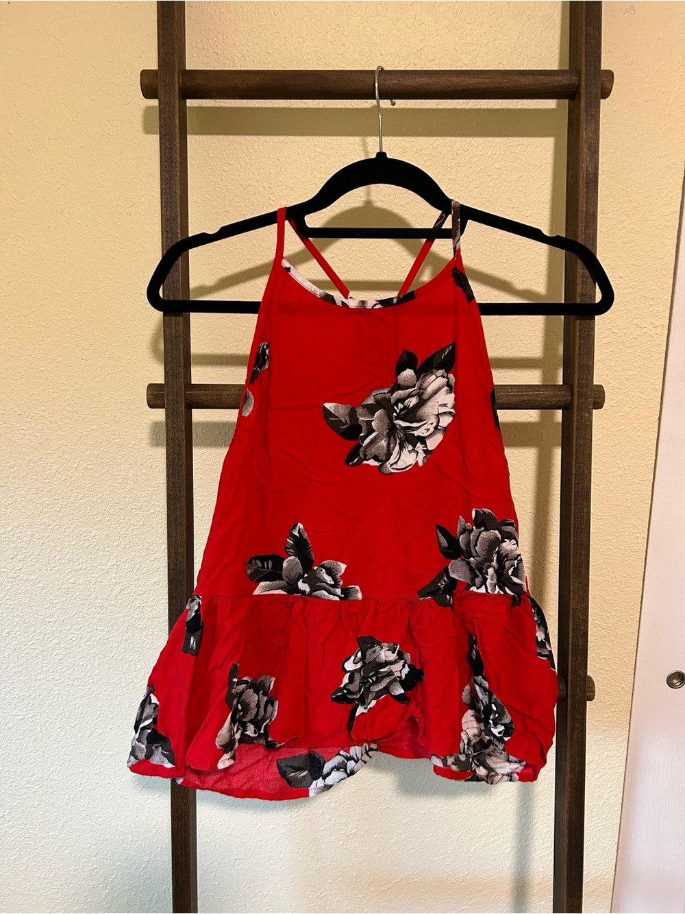 Volcom Red Floral Top